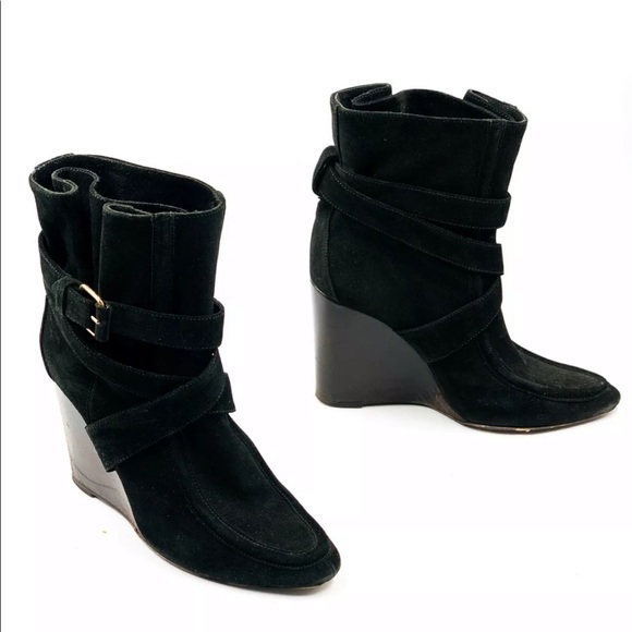BALENCIAGA Black Suede Wedge Boots - 7 - Picture 5 of 12